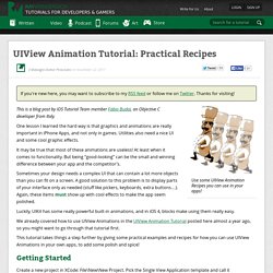 UIView Animation Tutorial: Practical Recipes - Ray Wenderlich