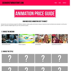 Animation Price Guide and 3D VFX Cost Calculator