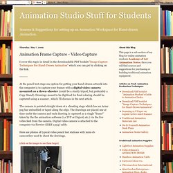 Animation Studio Stuff for Students: Animation Frame Capture - Video Capture
