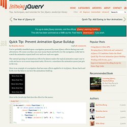 Quick Tip: Prevent Animation Queue Buildup