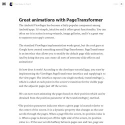 Great animations with PageTransformer