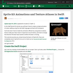 Sprite Kit Animations and Texture Atlases in Swift