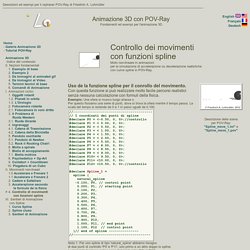 Controllo di movimenti con funzioni spline - Animazioni 3D con POV-Ray - Descrizioni ed esempi per il raytracer POV-Ray.