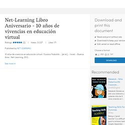 Net-Learning Libro Aniversario - 10 años de vivencias en educación virtual