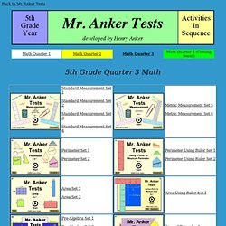 Mr. Anker Tests 5th Grade Year Activities in Sequence