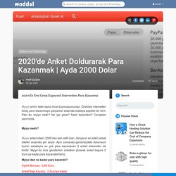 2020'de Anket Doldurarak Para Kazanmak