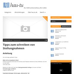 Tipps zum schreiben von Stellungnahmen - Hau-tu.de - Anleitungen, Tipps und Tricks