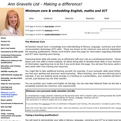 Ann Gravells Minimum Core