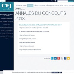 Annales du concours 2013 - CFJ