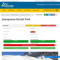 Annapurna Circuit Trek, Annapurna Circuit Trekking