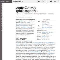 Anne Conway (philosopher)