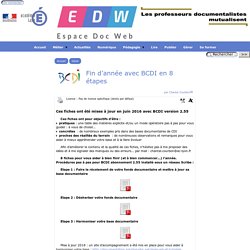 Que faire en fin d'année avec BCDI en 8 étapes ? - [Espace Doc Web]