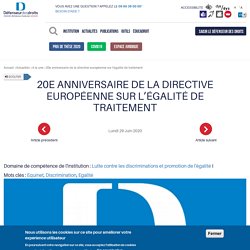20e anniversaire de la directive européenne sur l’égalité de traitement