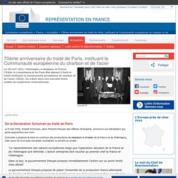 70ème anniversaire du traité de Paris, instituant la Communauté européenne du charbon et de l'acier