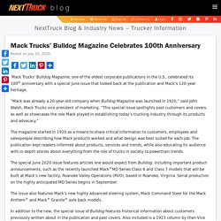 Mack Trucks' Bulldog Magazine Celebrates 100th Anniversary - NextTruck Blog & Industry News - Trucker Information