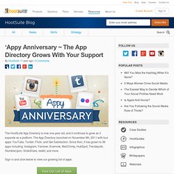 'Appy Anniversary - The HootSuite App Directory Turns 1