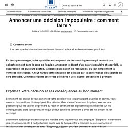 Annoncer une décision impopulaire : comment faire