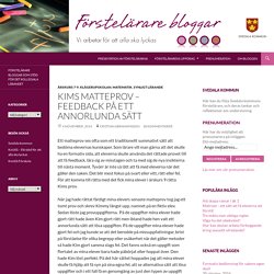 Kims matteprov – feedback på ett annorlunda sätt