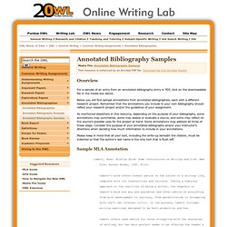 Apa annotated bibliography purdue owl