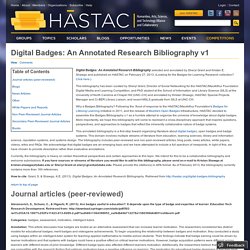 Digital Badges: An Annotated Research Bibliography v1