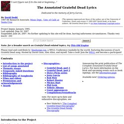 The Annotated Grateful Dead Lyrics, by David Dodd
