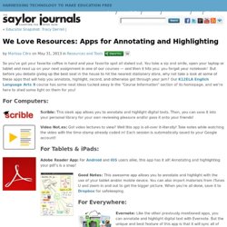 We Love Resources: Apps for Annotating and Highlighting