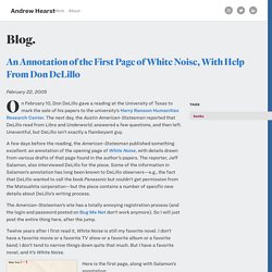 An Annotation of the First Page of White Noise, With Help From Don DeLillo - Andrew Hearst