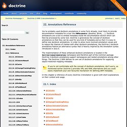 Doctrine : Annotations Reference