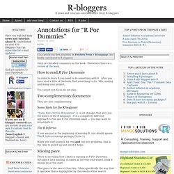 Annotations for “R For Dummies”