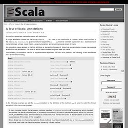 A Tour of Scala: Annotations