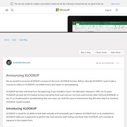 Annoucing XLOOKUP, successor to the iconic VLOOKUP