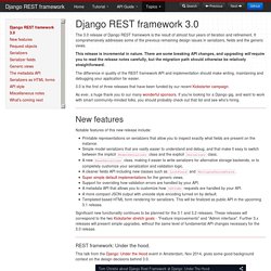 3.0 Announcement - Django REST framework