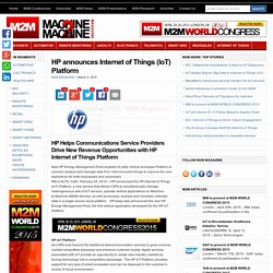 HP announces Internet of Things (IoT) Platform
