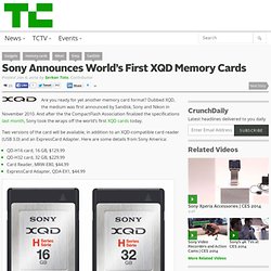 Sony Announces World’s First XQD Memory Cards
