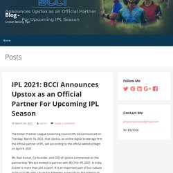 IPL 2021: BCCI Announces Upstox as an Official Partner For Upcoming IPL Season