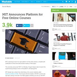 MIT Announces Platform for Free Online Courses