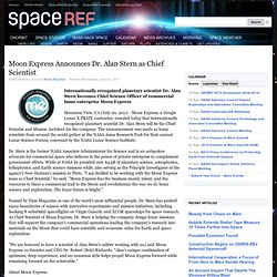 Moon Express Announces Dr. Alan Stern as Chief Scientist