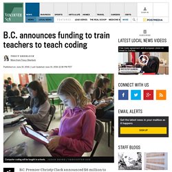 B.C. announces funding to train teachers to teach coding