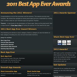 Announcing the winners of the 2011 Best App Ever Mobile Application Awards presented by 148Apps.com