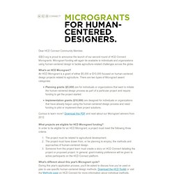 Announcing 2013 HCD Connect Microgrants!
