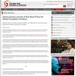Announcing Launch of the New Prize for Gifted Croatian Children