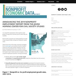 Announcing the 2019 Nonprofit Employment Report from the Johns Hopkins Center for Civil Society Studies