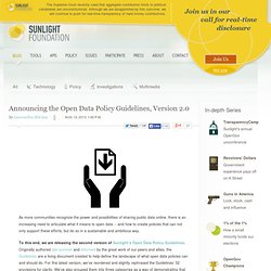 Announcing the Open Data Policy Guidelines, Version 2.0