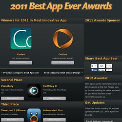 Announcing the winners in the Most Innovative App category