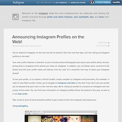 Announcing Instagram Profiles on the Web!