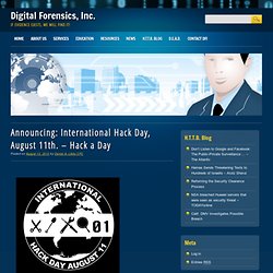 Announcing: International Hack Day, August 11th. – Hack a Day
