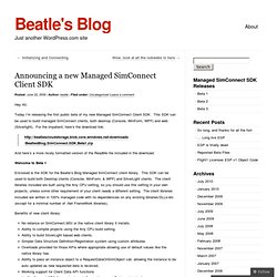 Announcing a new Managed SimConnect Client SDK « Beatle's Blog