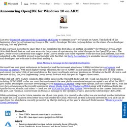 Announcing OpenJDK for Windows 10 on ARM