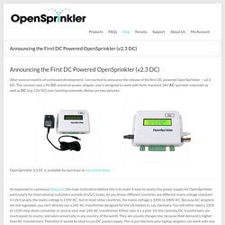 Announcing the First DC Powered OpenSprinkler (v2.3 DC)