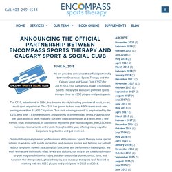 Announcing the Official Partnership between Encompass Sports Therapy and Calgary Sport & Social Club